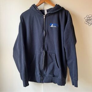 Blue Steel Logo Blue Navy Hoodie Independent Trading Company XL Mens Zip Up